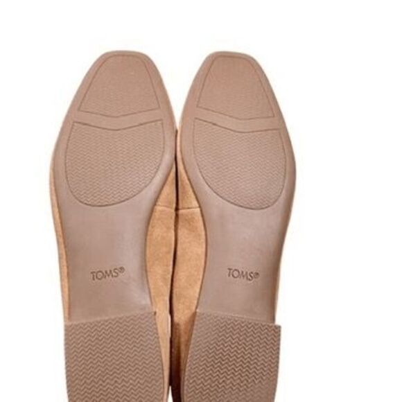 Toms Brown Suede Briella Ballet Flats Slip On Square Toe Shoes Womens Size 12 - Picture 9 of 9